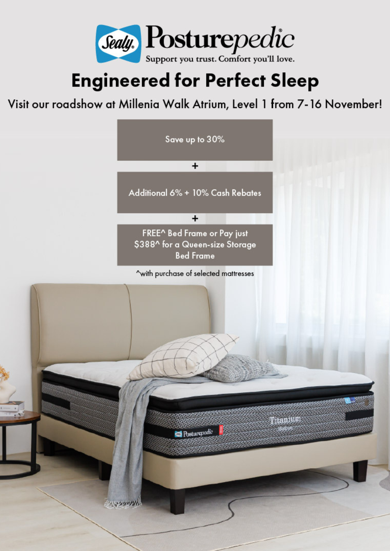 Man in a gray blazer over a dark gray shirt standing on stairs in an urban background.